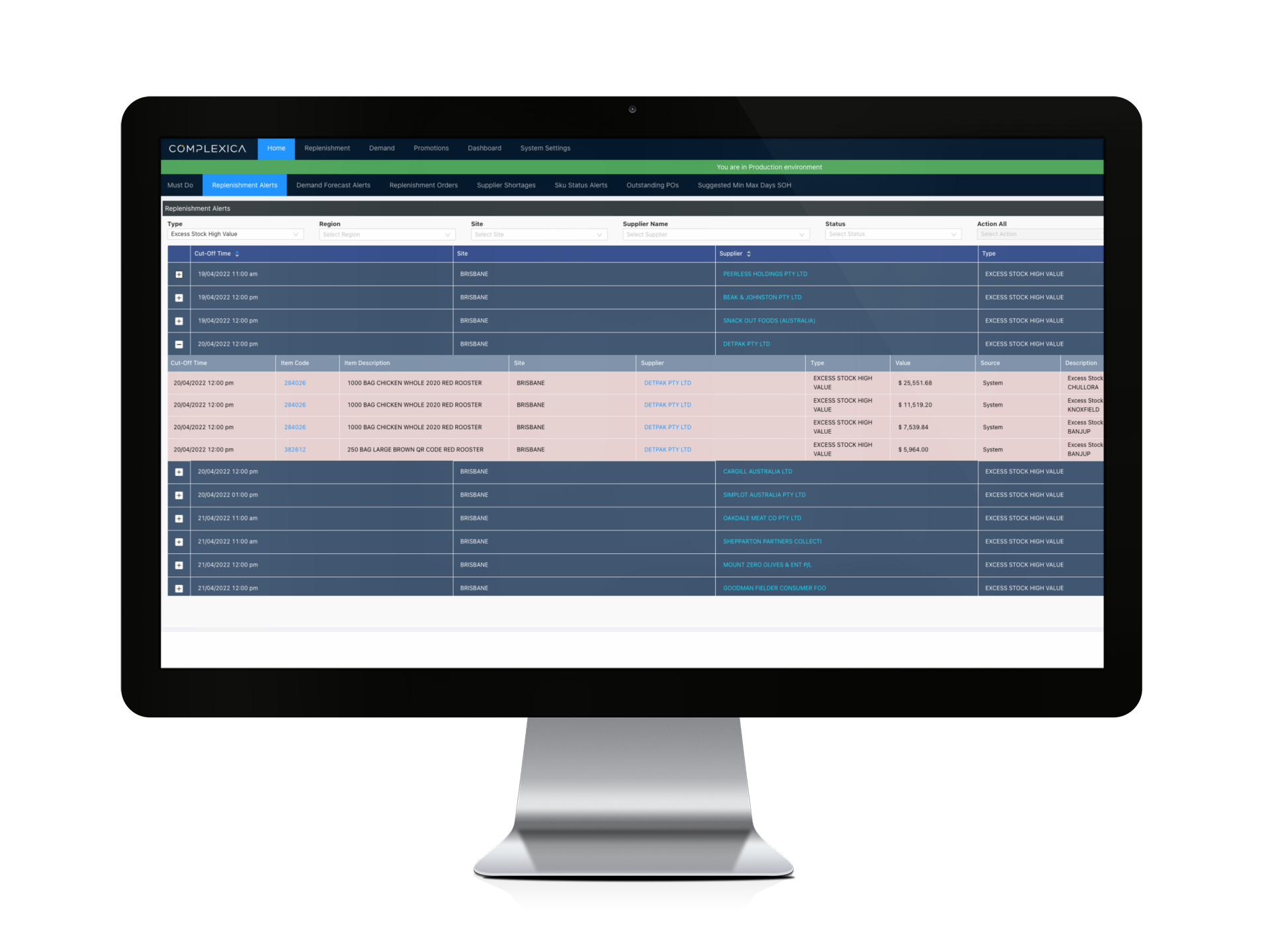 Complexica's Demand Planning solution replaces spreadsheets with a cloud-base AI system